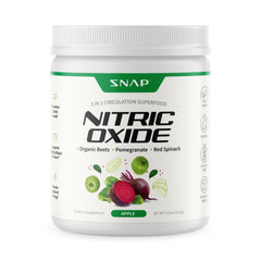 Snap Supplements Organic Beet Root Powder apple bottle ready to mix for natural energy.
