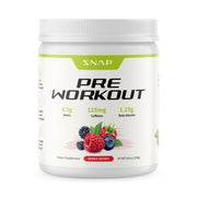 Snap Supplements pre-workout beet root powder label highlights natural energy support for workouts.