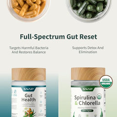 Snap Supplements probiotic and digestive enzymes capsules close-up for daily digestive support