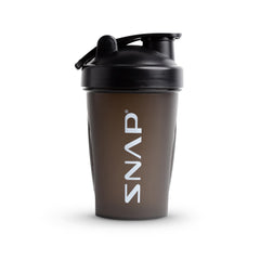 Snap Supplements shaker bottle with mixing ball for smooth shakes during workouts.