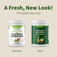 Snap Supplements Super Greens bottle pour highlighting convenient serving for busy days.