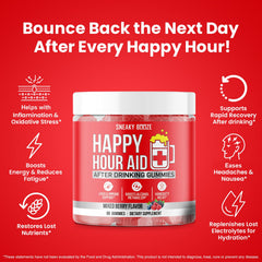 Sneaky Booze label close-up highlighting natural ingredients for recovery support.
