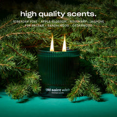 Snif Old Saint Wick candle fir balsam and cedarwood for seasonal warmth