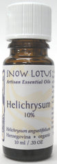 Snow Lotus Helichrysum 10ml bottle pour, soothing skin and calming mood support.