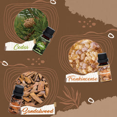SNOWSEN Woody Essential Oil Set Sandalwood bottle enhances candles, diffusers, and warm evenings