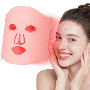 Soeumoir red light therapy mask front view with seven color modes for at-home skincare