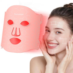 Soeumoir red light therapy mask front view with seven color modes for at-home skincare