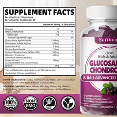 Close-up of Softbear elderberry gummies highlighting sugar-free vegan formula.