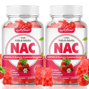 SoftBear NAC gummies bottle pour shows 1000mg per serving, potential immune support