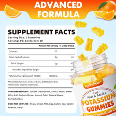 softbear Potassium Citrate Gummies close-up highlights orange flavor and chewable ease.