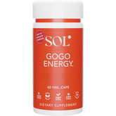 Sol Nutrition GoGo Energy bottle front view for daily focus and steady energy