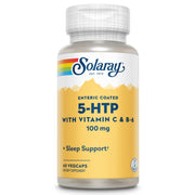 SOLARAY 5-HTP supplement bottle for daily use and consistent sleep-support routines.