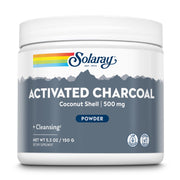 SOLARAY activated coconut charcoal powder jar supports daily digestion.