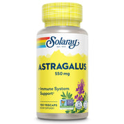 SOLARAY Astragalus Root 550mg bottle for immune support and daily wellness.