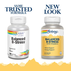 SOLARAY B-Stress bottle label highlights trusted quality for daily use.