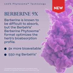 SOLARAY Berberine Phytosome ingredients panel highlights 30% Berberine HCl bioavailability.