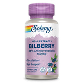 SOLARAY Bilberry Extract 160 mg bottle promoting eye health support.