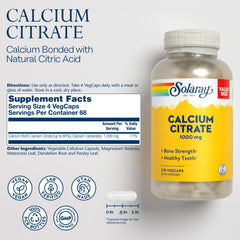 SOLARAY Calcium Citrate capsules close-up for convenient vegan intake
