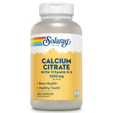 SOLARAY Calcium Citrate with Vitamin D3 bottle highlighting bone and teeth support.