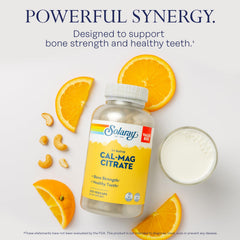 Solaray Calcium Magnesium Citrate capsules illustrate vegan, easy-to-digest minerals for daily use