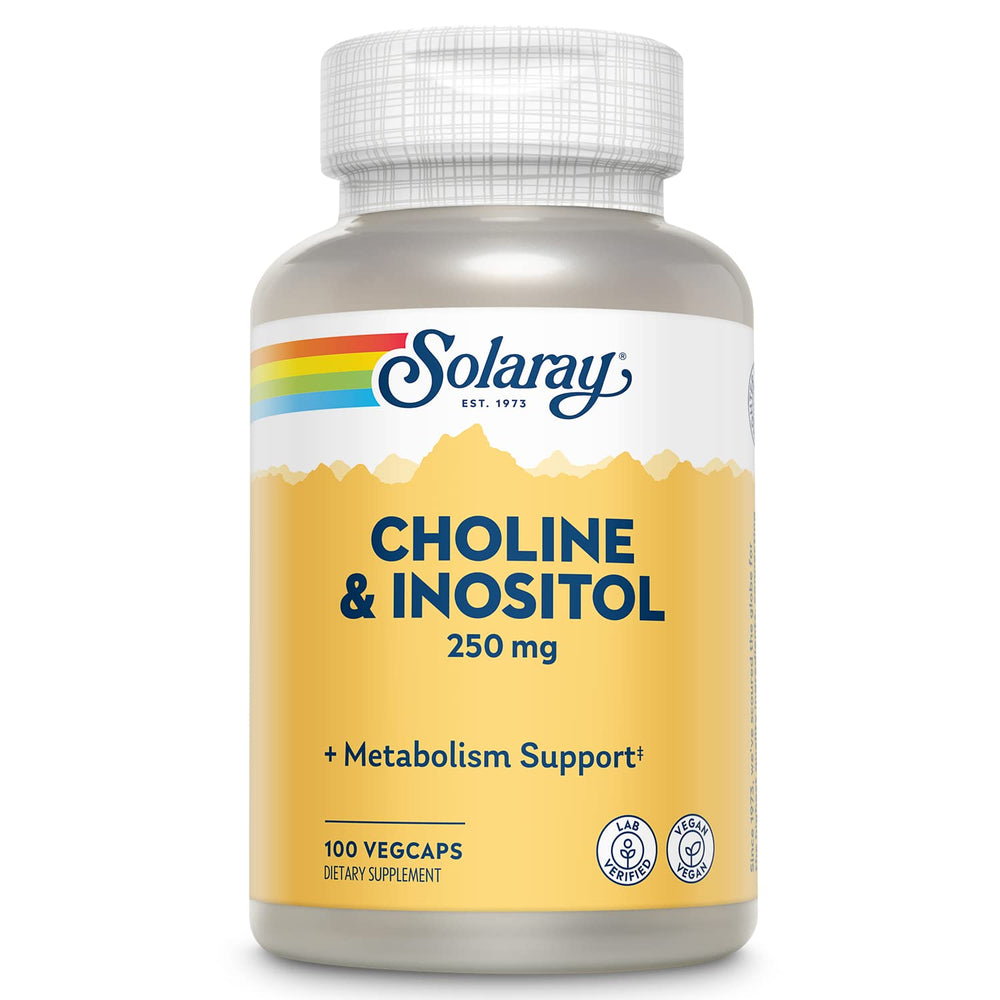 SOLARAY Choline & Inositol bottle supports daily wellness