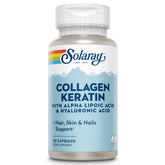 SOLARAY Collagen Keratin bottle label showing blend of collagen types for daily support