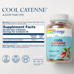 SOLARAY Cool Cayenne capsules close-up highlights capsaicin-rich capsules