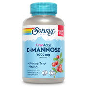 SOLARAY D-Mannose 1000mg CranActin bottle promotes urinary wellness