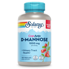 SOLARAY D-Mannose 1000mg CranActin bottle promotes urinary wellness