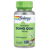 SOLARAY Dong Quai Root bottle with 550 mg capsules for cycle support.