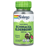 SOLARAY Echinacea and Elderberry capsules bottle for daily immune support.