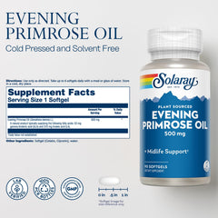 SOLARAY Evening Primrose Oil capsules ready for daily use and midlife balance.