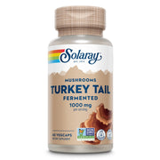SOLARAY Fermented Turkey Tail mushroom bottle for convenient daily wellness support.