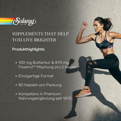 SOLARAY Flowtrol ingredients label highlights natural root extracts.