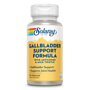 SOLARAY Gallbladder Support bottle label highlights key ingredients for gallbladder support.
