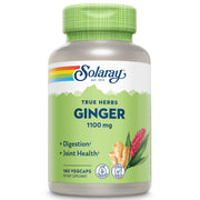 SOLARAY Ginger root capsules bottle shows convenient daily digestion support.