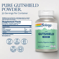 SOLARAY Gutshield Powder scooped for easy daily dosage and consistency.