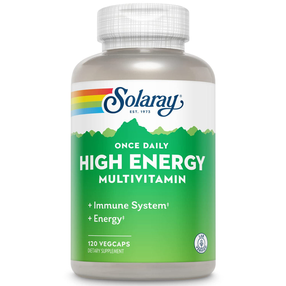 SOLARAY High Energy Multivitamin bottle with iron-free formula for daily vitality