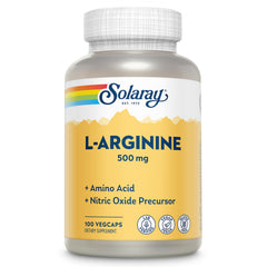 SOLARAY L-Arginine bottle front showing 100 servings for energy