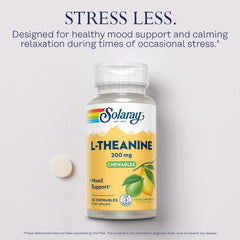 SOLARAY L-Theanine chews on a desk for on-the-go calm