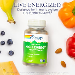 Solaray label highlights whole-food and herb base ingredients for balanced nutrition