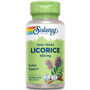 SOLARAY Licorice Root 450mg bottle with vegan capsules for daily support