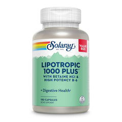SOLARAY Lipotropic 1000 bottle with capsules showing convenient daily supplement