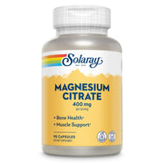Solaray Magnesium Citrate 400 mg bottle supports daily calm and energy.