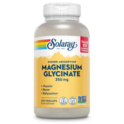 SOLARAY Magnesium Glycinate capsules in a bottle support muscle function and calm nerves.