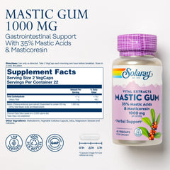 Close-up of SOLARAY capsules showing a 1000 mg dose for GI support