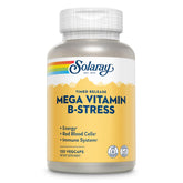 SOLARAY Mega Vitamin B-Stress bottle pour with capsules, ready for daily use