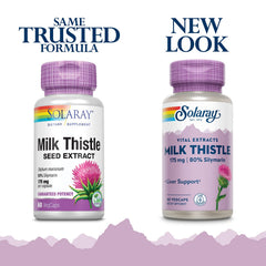 SOLARAY Milk Thistle capsules for easy daily antioxidant supplementation.