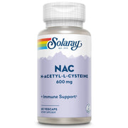 Solaray NAC 600 mg capsules bottle close-up for daily immune support