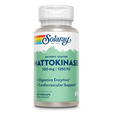 SOLARAY Nattokinase bottle front shows 30 vegan caps for circulation support